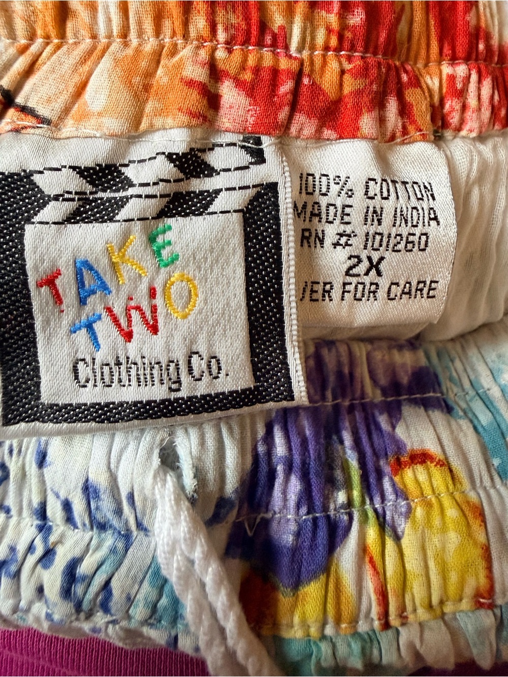 Take Two Clothing Co Floral Crinkle Maxi Skirt, Multicolor, 2X, Made in India - Picture 2 of 2